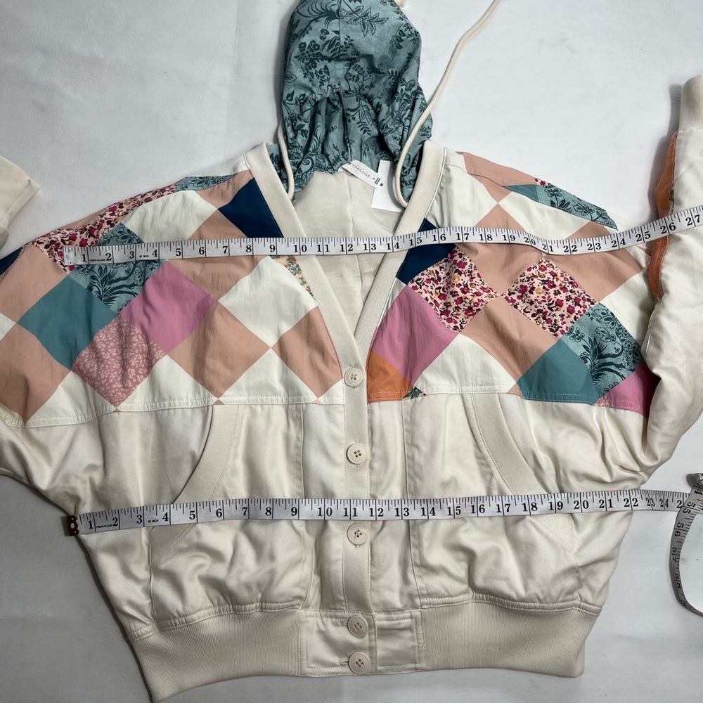 Anthropologie by Daily Practice Colorful Patchwork Jacket Bomber - Picture 11 of 13